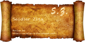 Seidler Zita névjegykártya